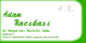 adam macskasi business card