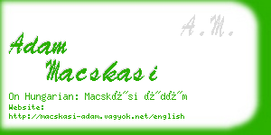 adam macskasi business card